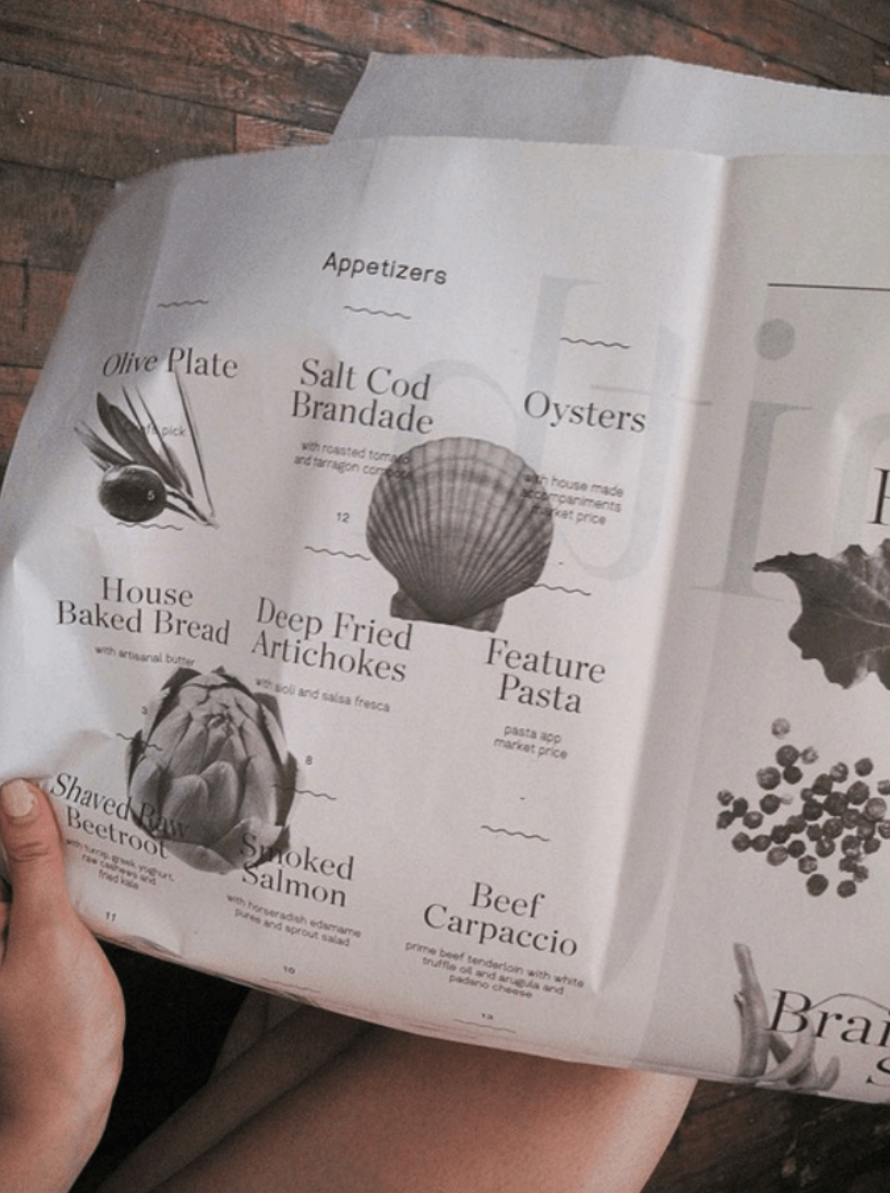 Black and White prints of objects from nature includig seashells and olive leaves.png