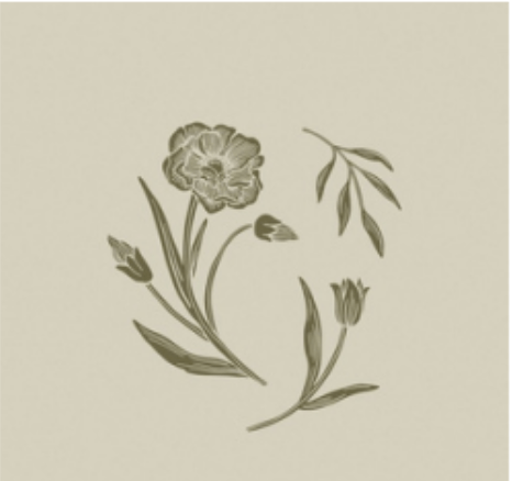 Green colored print of a flower and stem.png