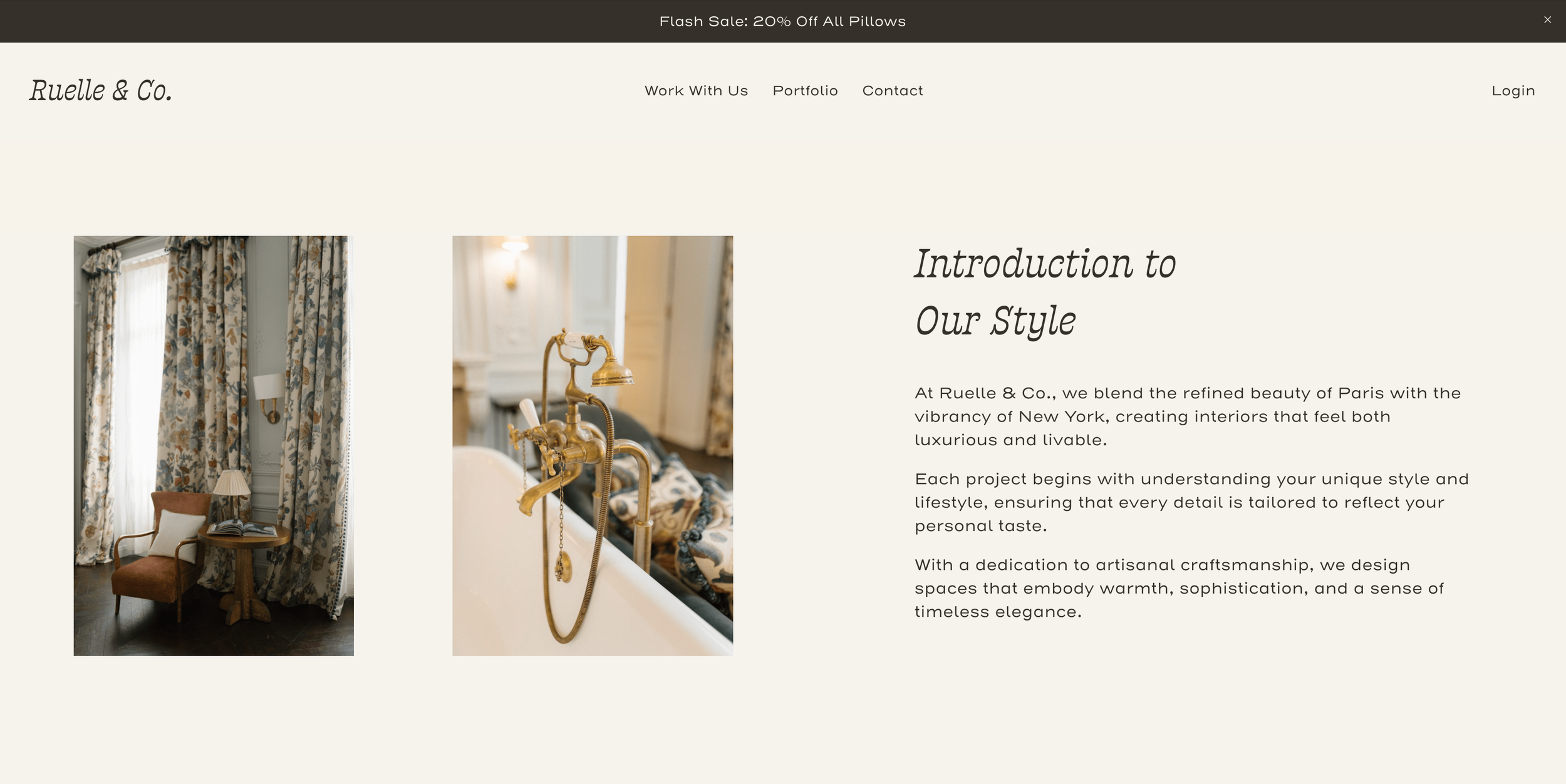 Squarespace homepage with beige and brown tones.png